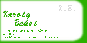 karoly baksi business card